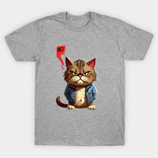 Funny angry Cat Says No: Funny illustration for cat lover. T-Shirt